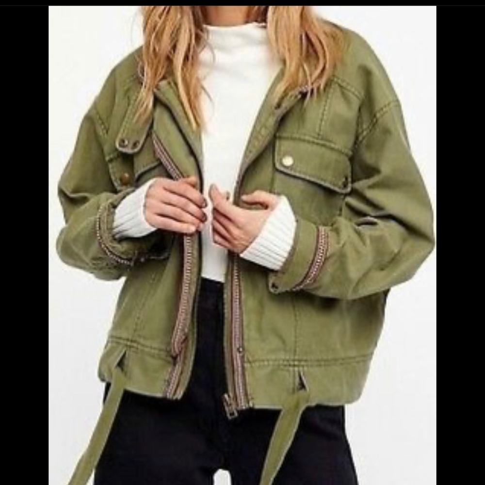 Free People Flight Line Bomber Jacket